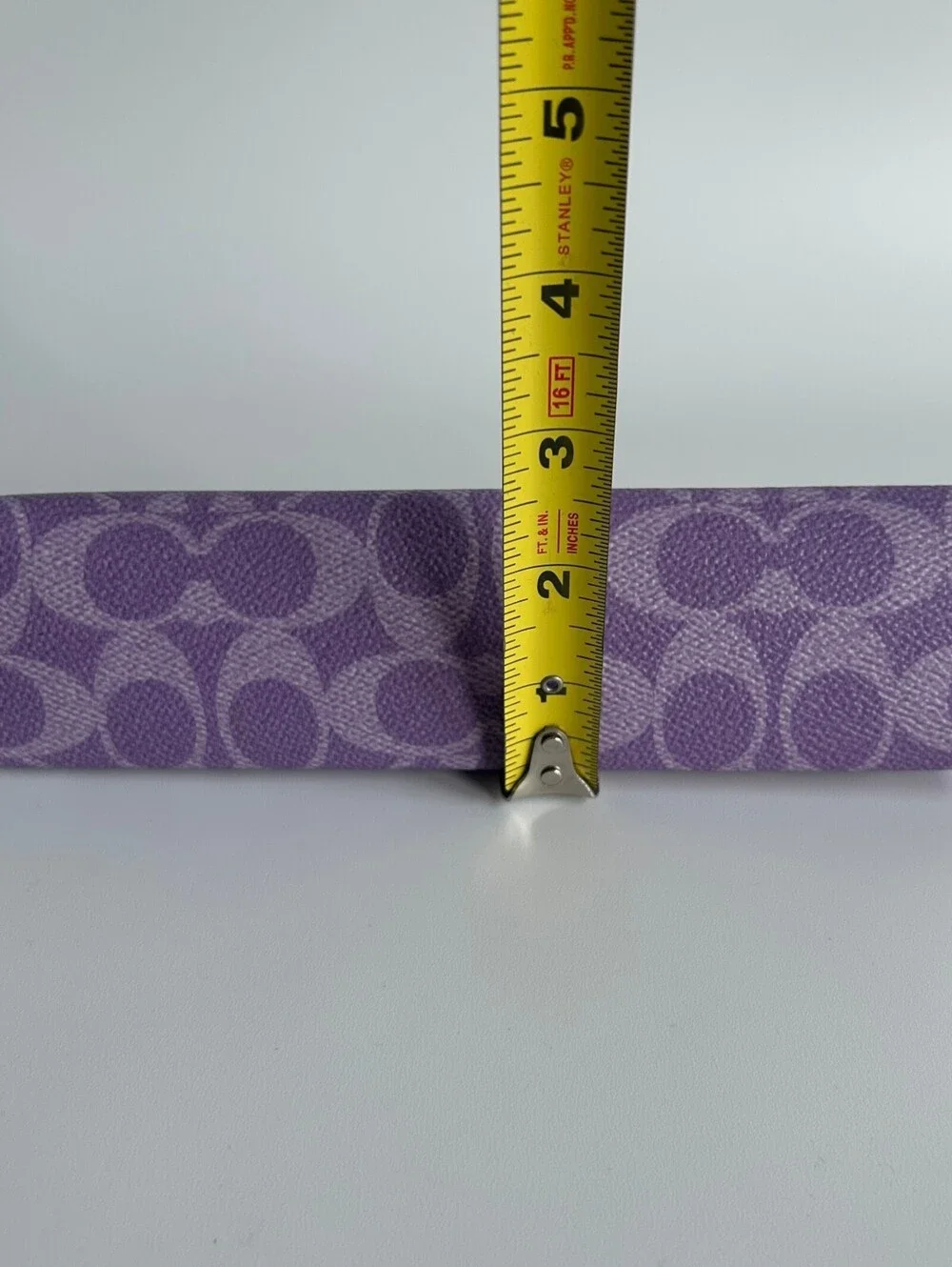 Coach Pencil Case In Signature Canvas Iris Purple SIlver Zip Pouch CZ206